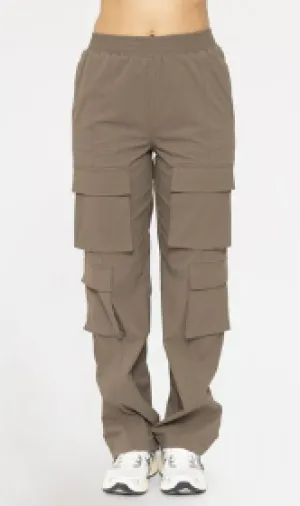 Olive Bungee Hem Cargo Pants