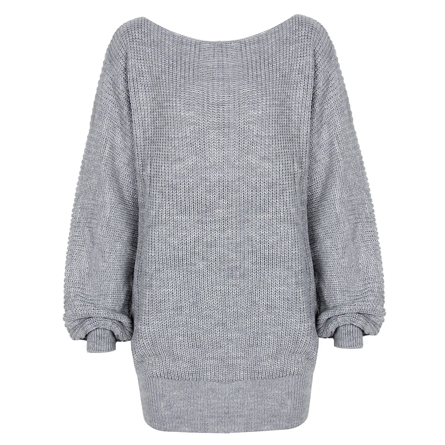 One Shoulder Lantern Sleeve Knit Sweater Mini Dresses
