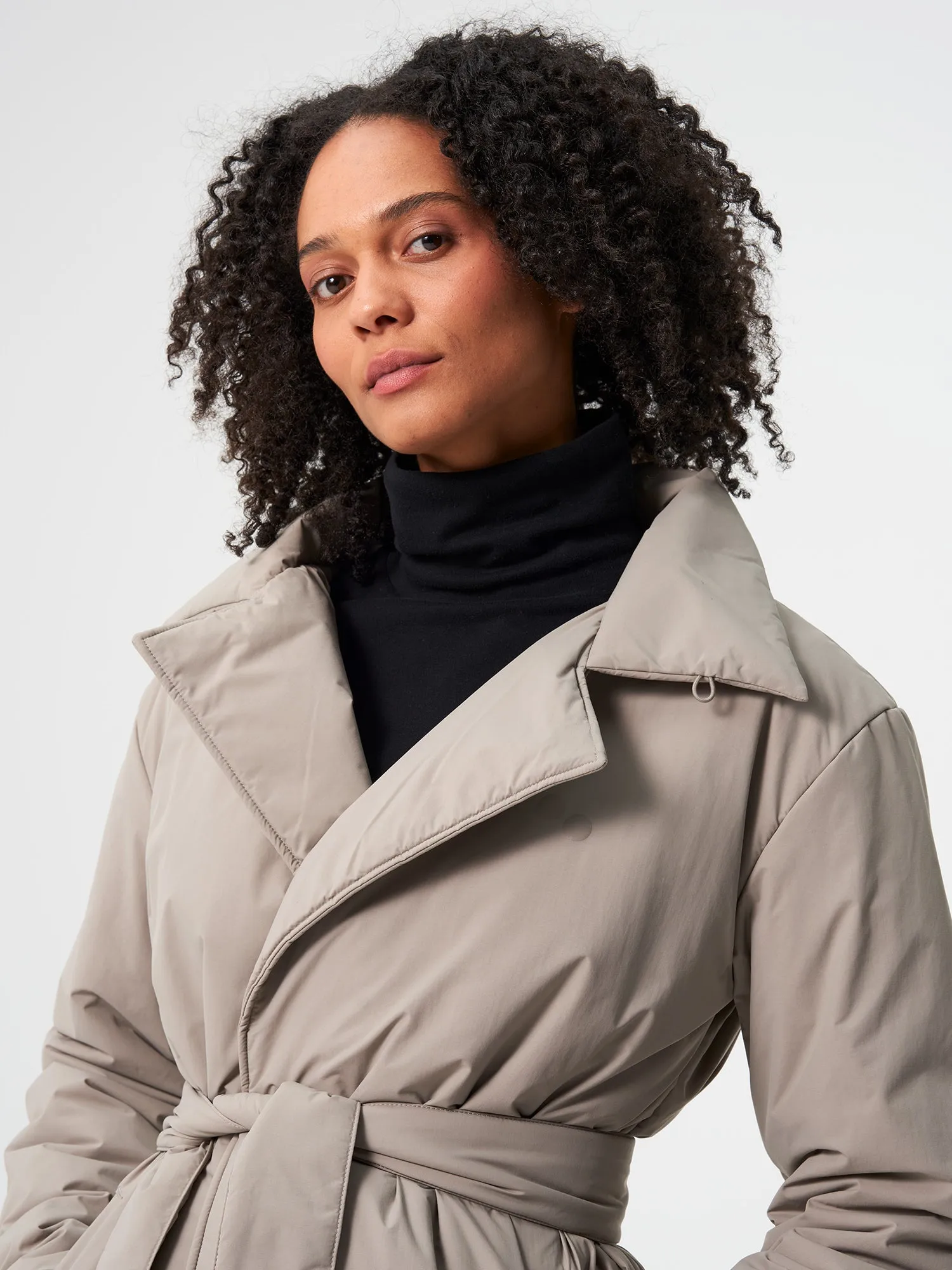Padded Trench Coat - Cement Taupe (Unisex)