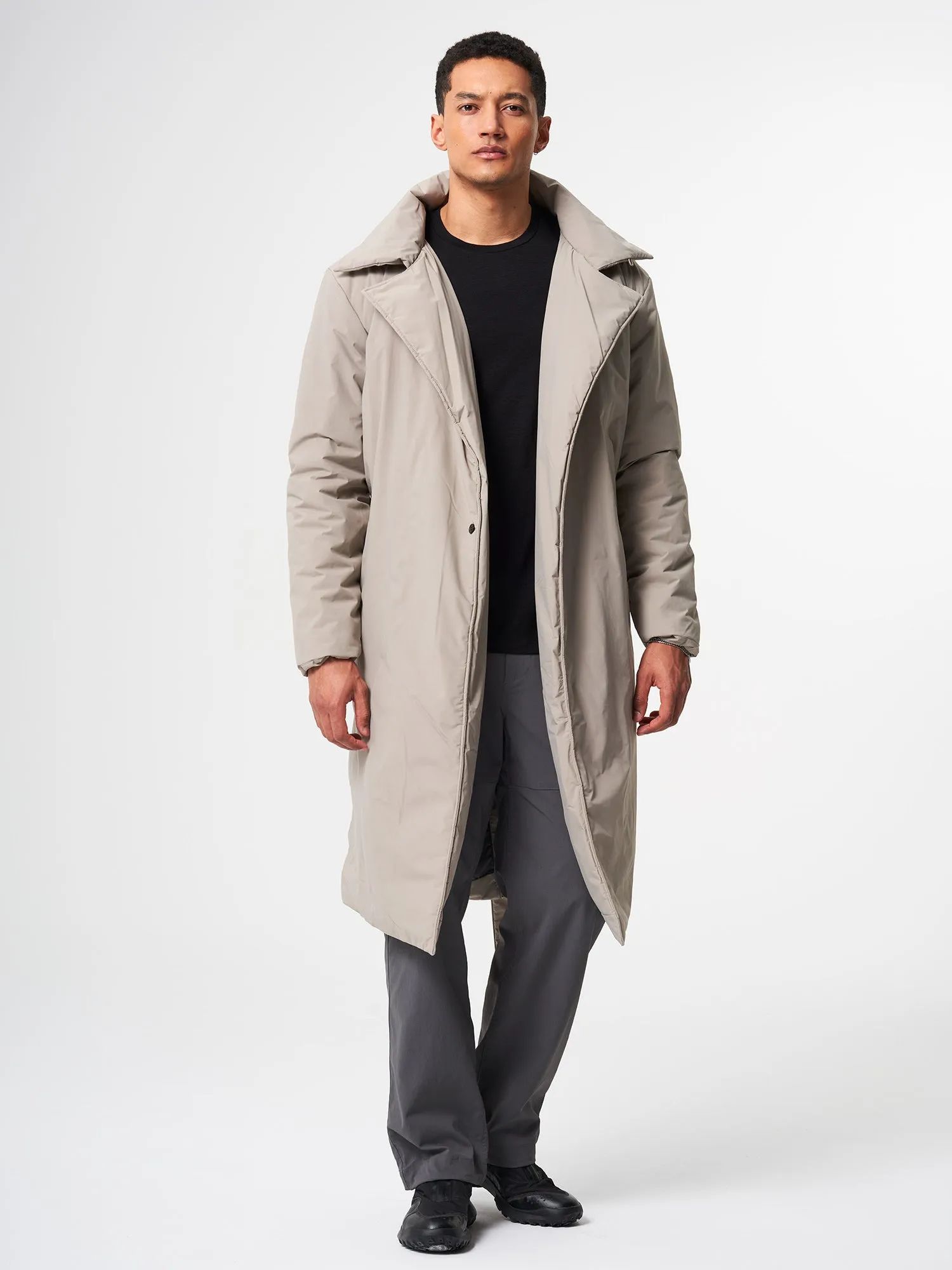 Padded Trench Coat - Cement Taupe (Unisex)