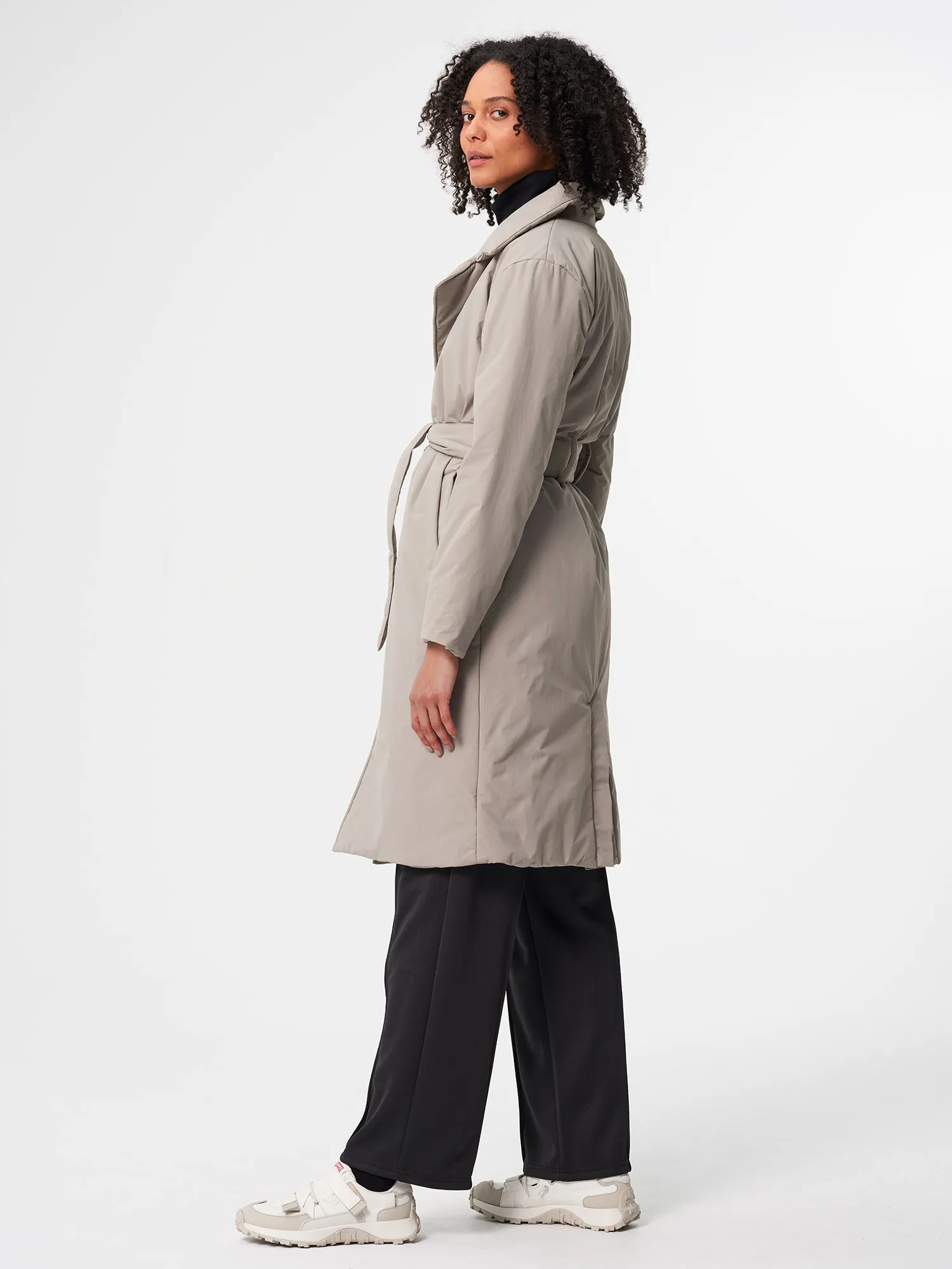 Padded Trench Coat - Cement Taupe (Unisex)