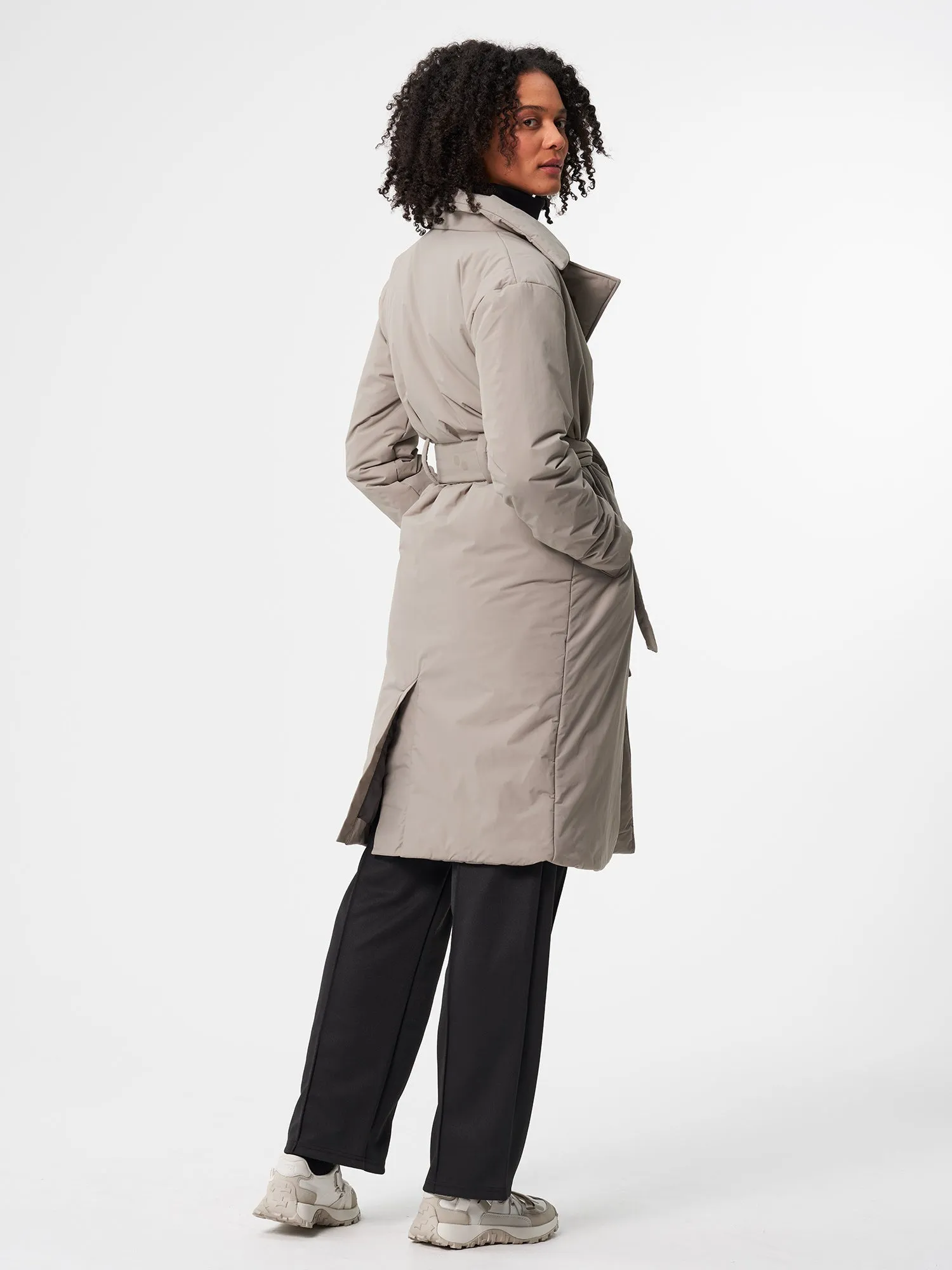 Padded Trench Coat - Cement Taupe (Unisex)