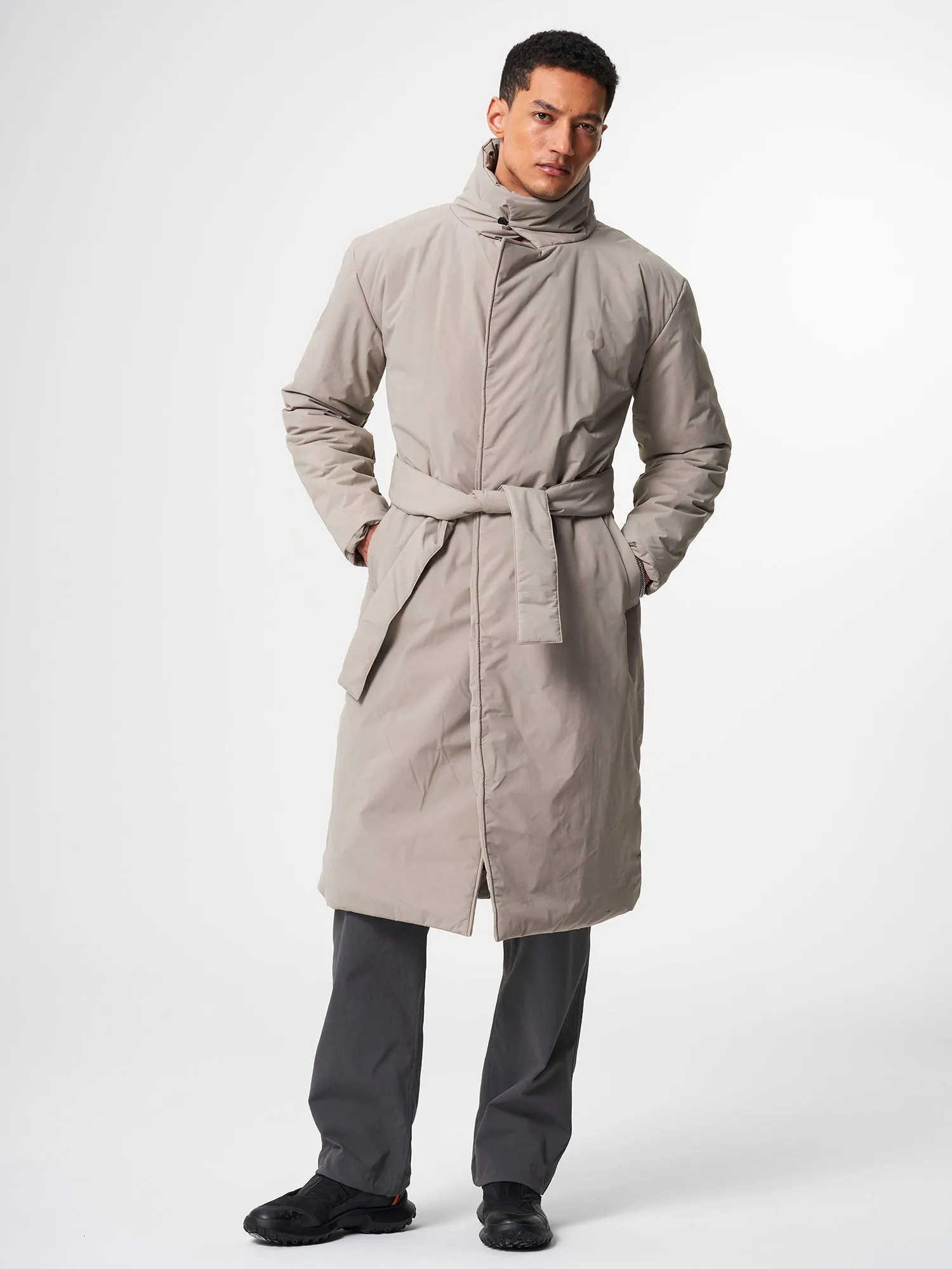 Padded Trench Coat - Cement Taupe (Unisex)