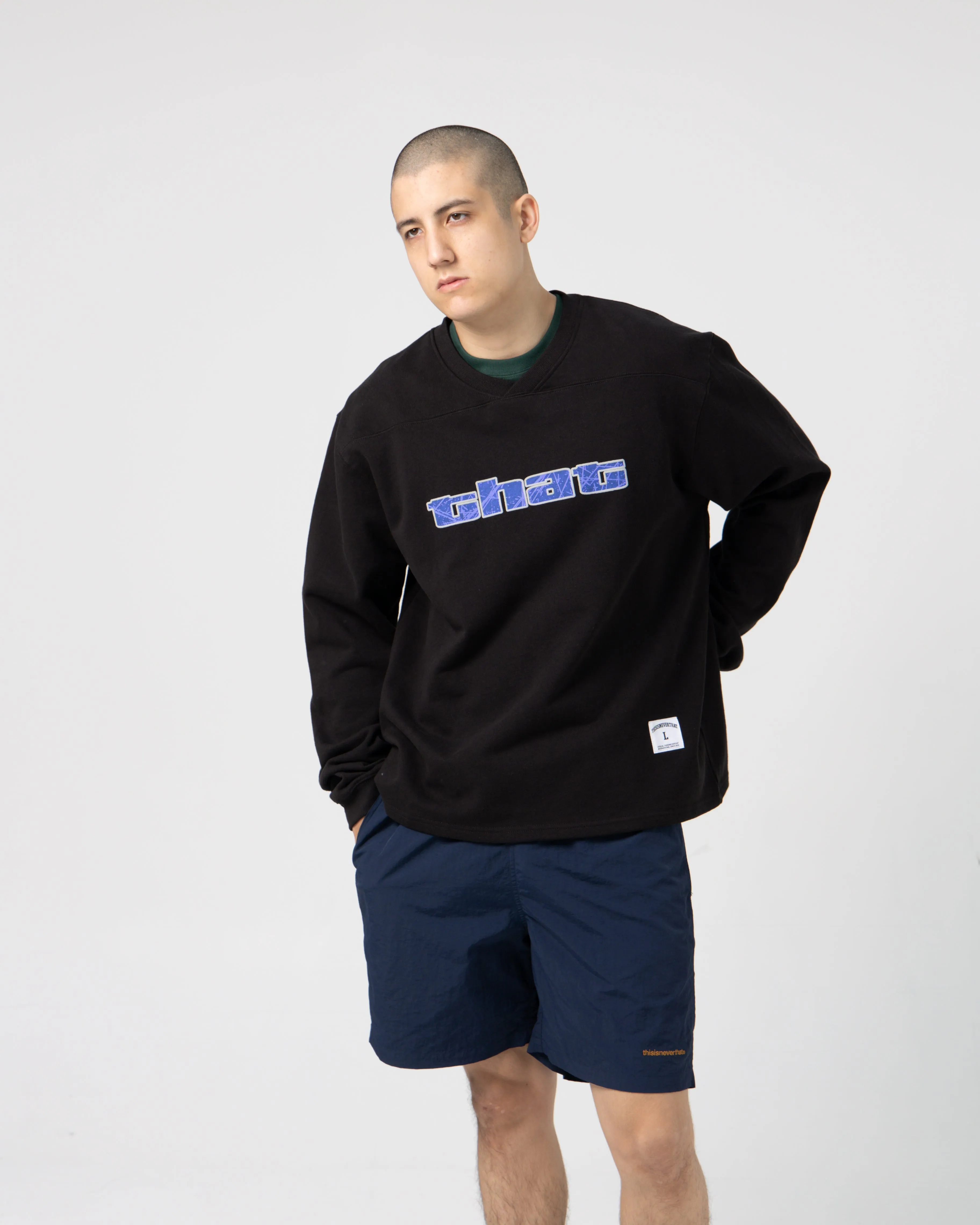Paneled Sport Crewneck | Black