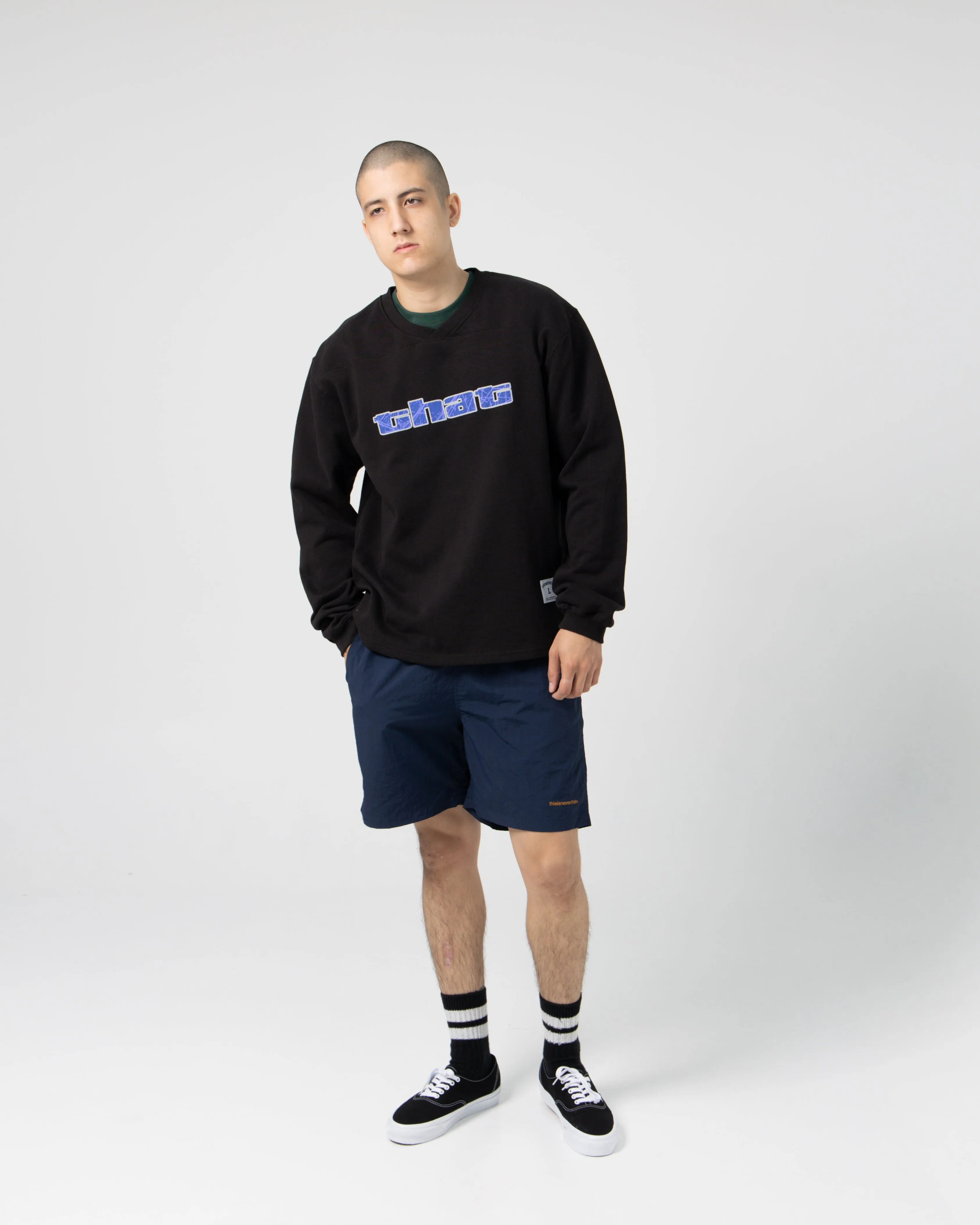 Paneled Sport Crewneck | Black