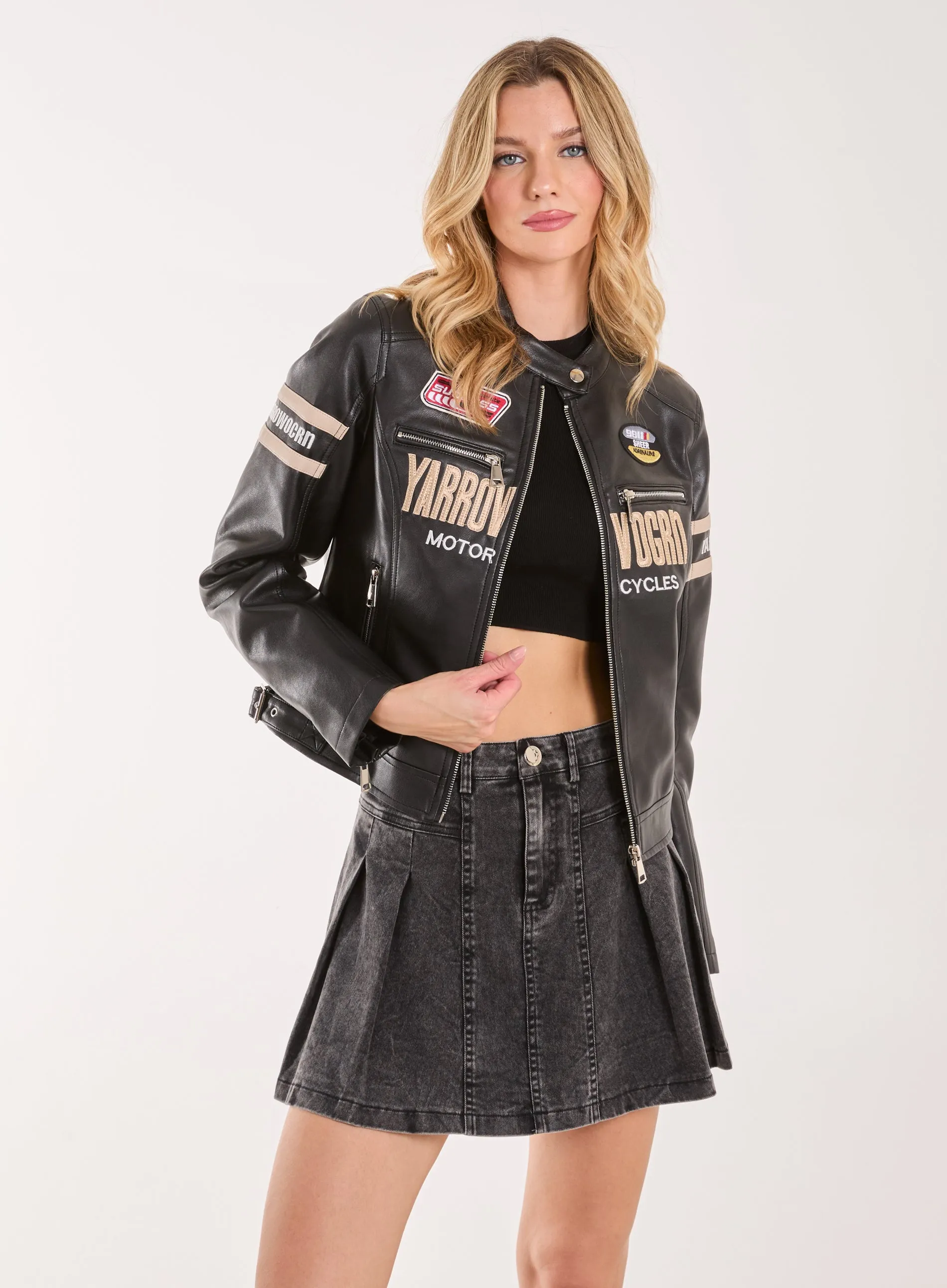 Patch Mix Motocross Biker Jacket