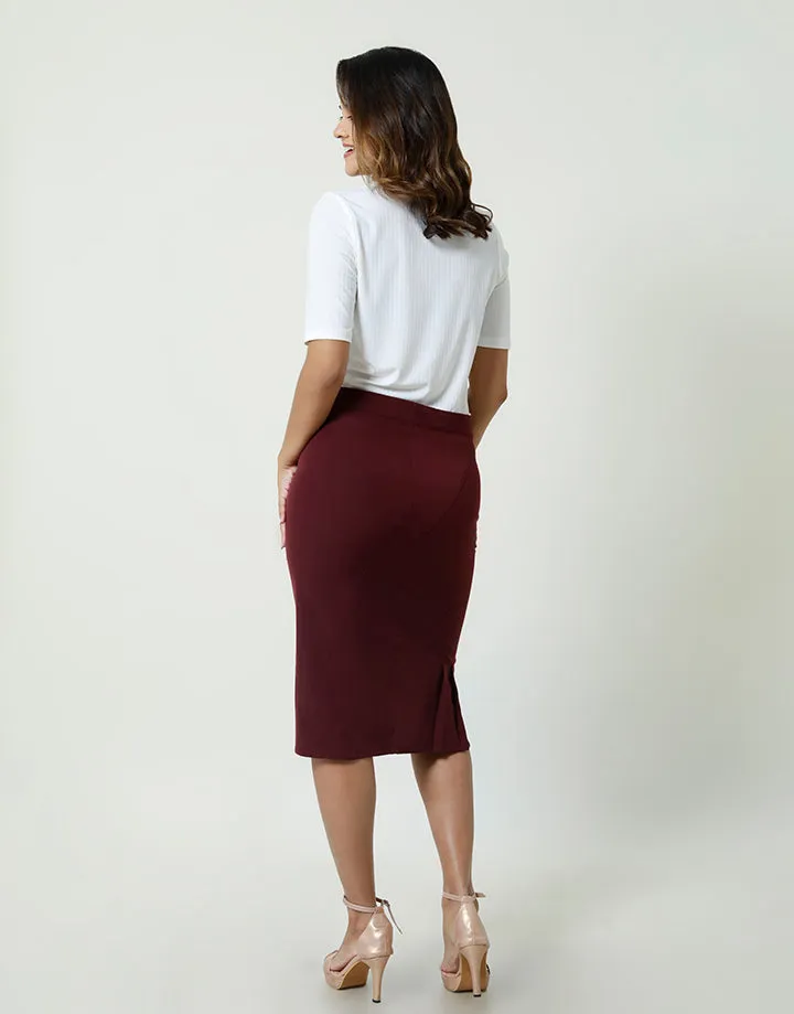 Pencil Skirt with Back Pleated