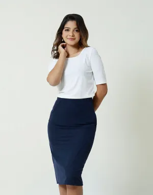 Pencil Skirt with Back Pleated