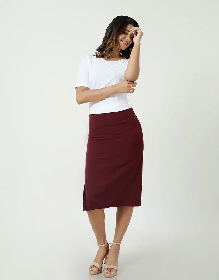 Pencil Skirt with Back Pleated