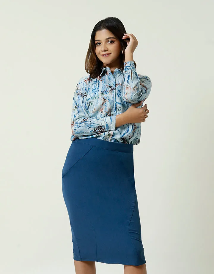 Pencil Skirt with Back Pleated