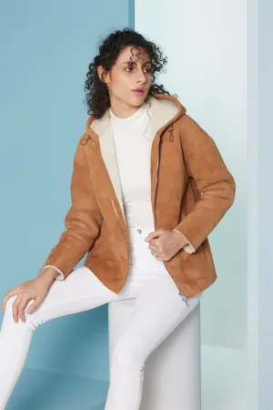 Perona   I   Womens-Outerwearhearling Leather Jackets-Zama Pma-Fv21-63568-Camel  AS8243
