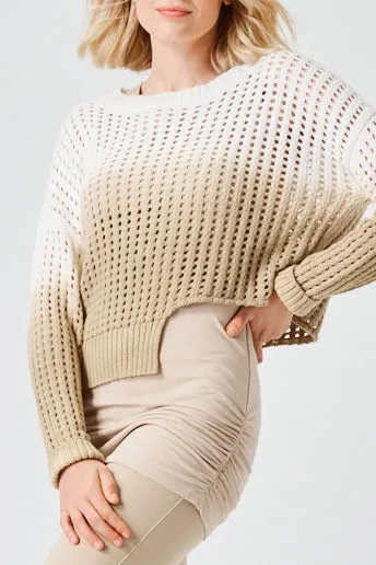 Pima Cotton Dip Dyed Boatneck Sweater