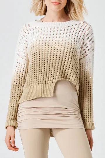 Pima Cotton Dip Dyed Boatneck Sweater