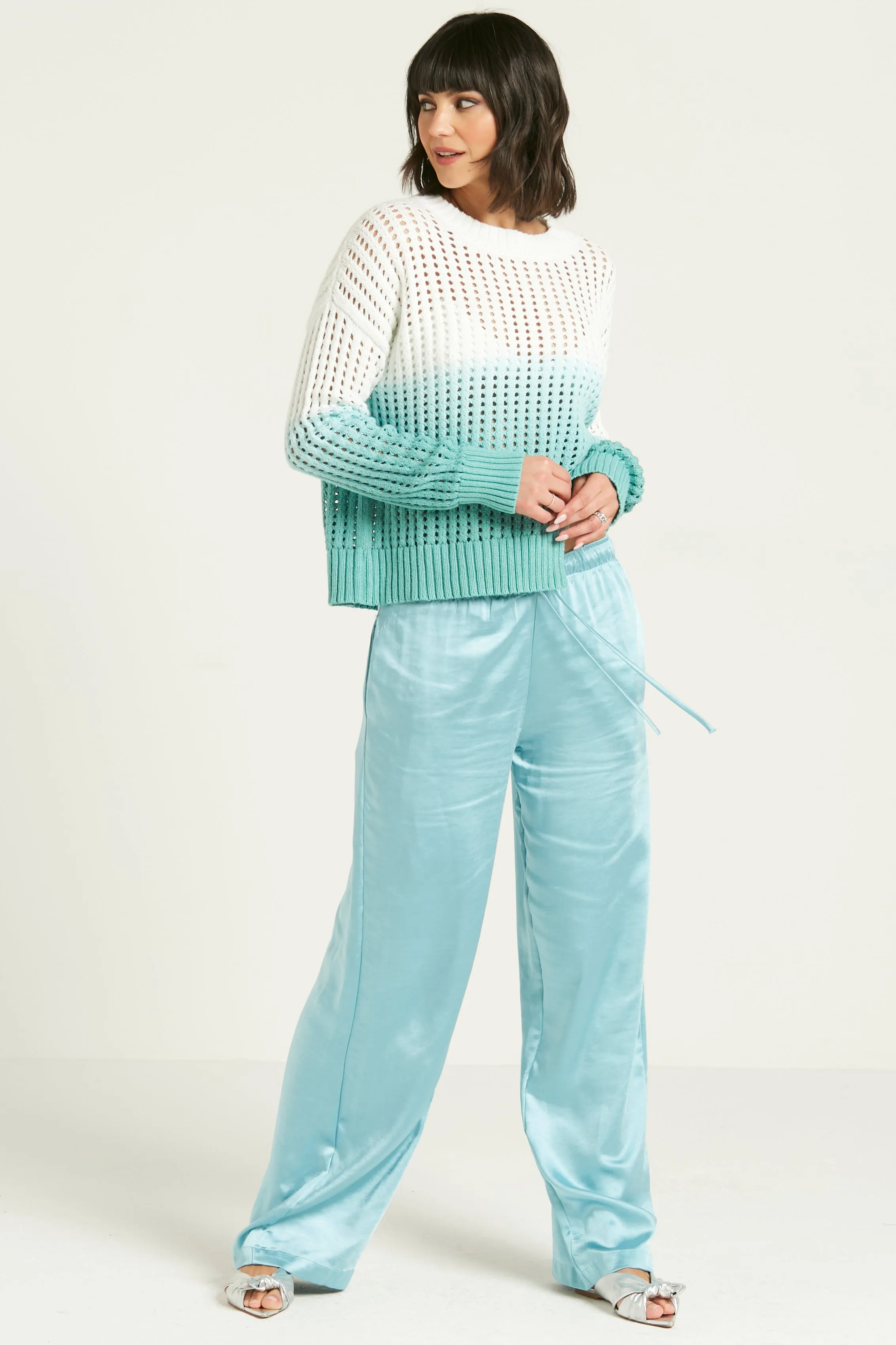 Pima Cotton Dip Dyed Boatneck Sweater