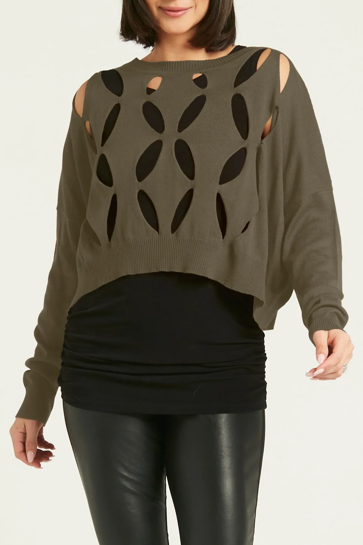 Pima Cotton Flower Power Mini Crewneck Sweater