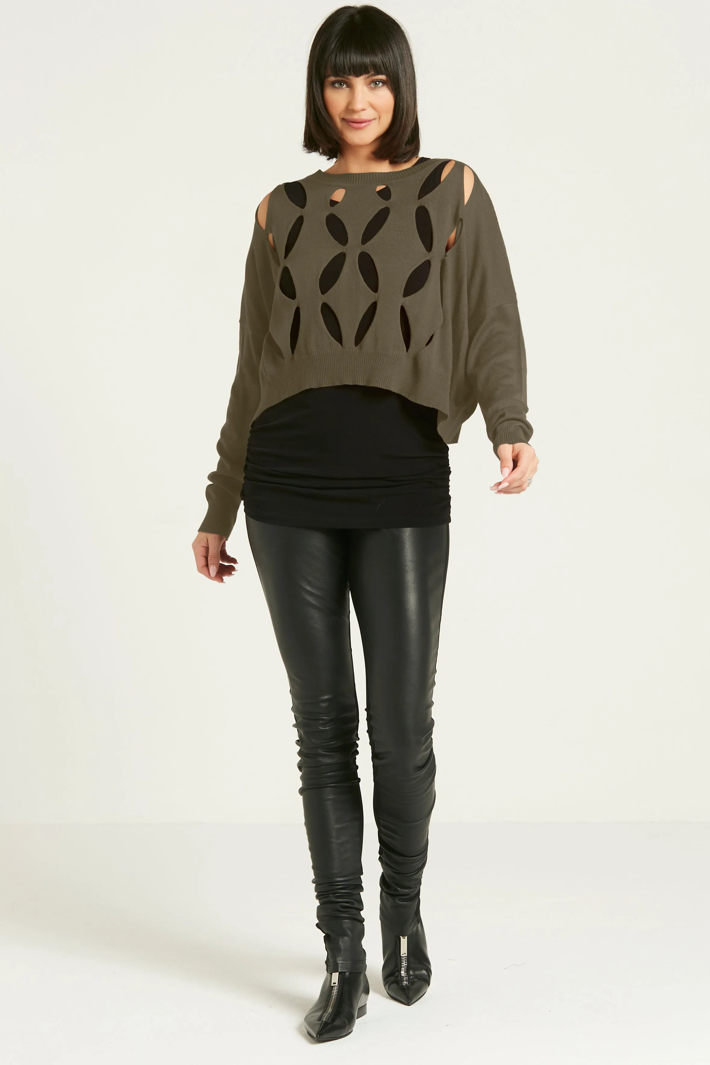 Pima Cotton Flower Power Mini Crewneck Sweater