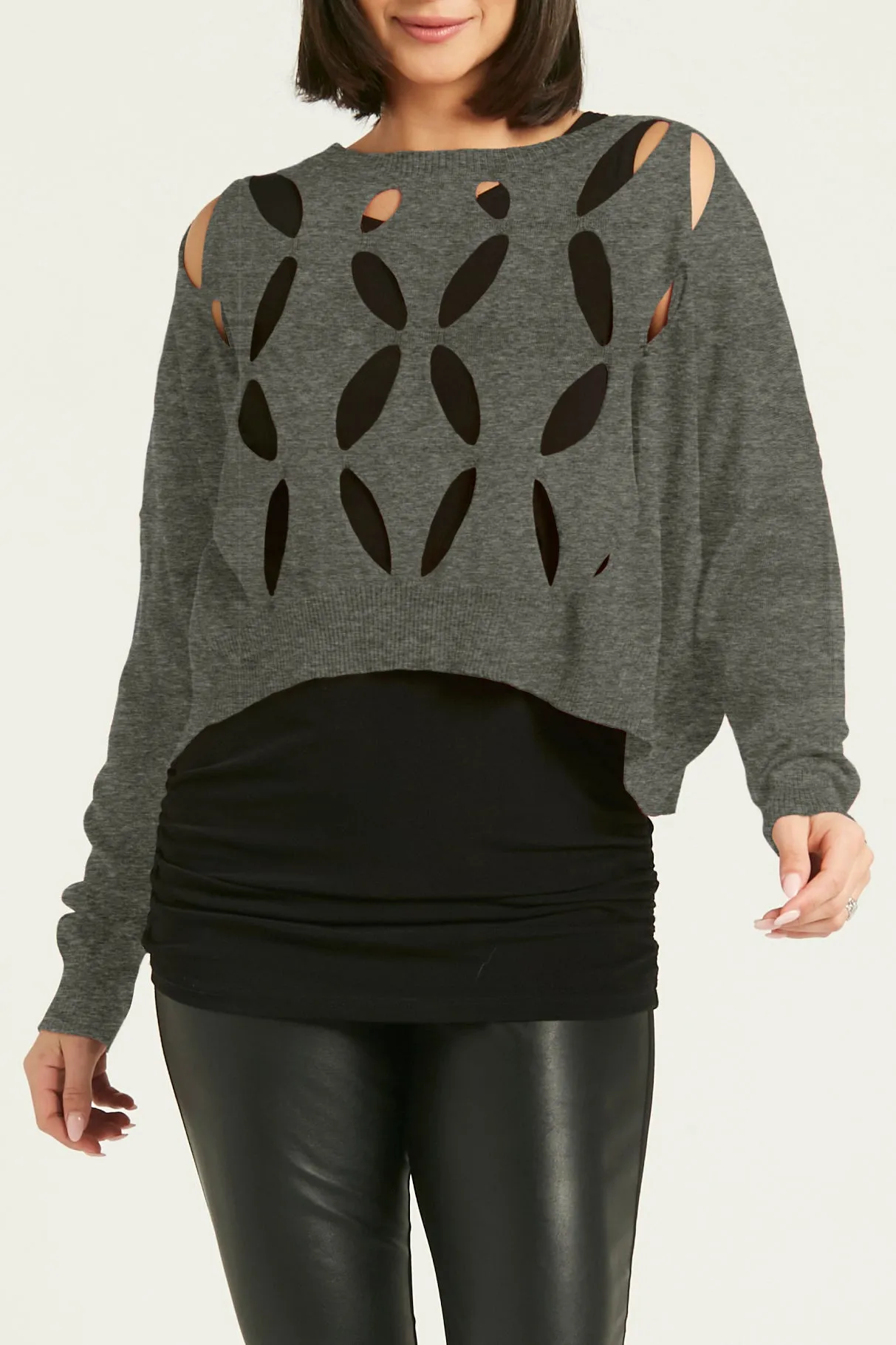 Pima Cotton Flower Power Mini Crewneck Sweater