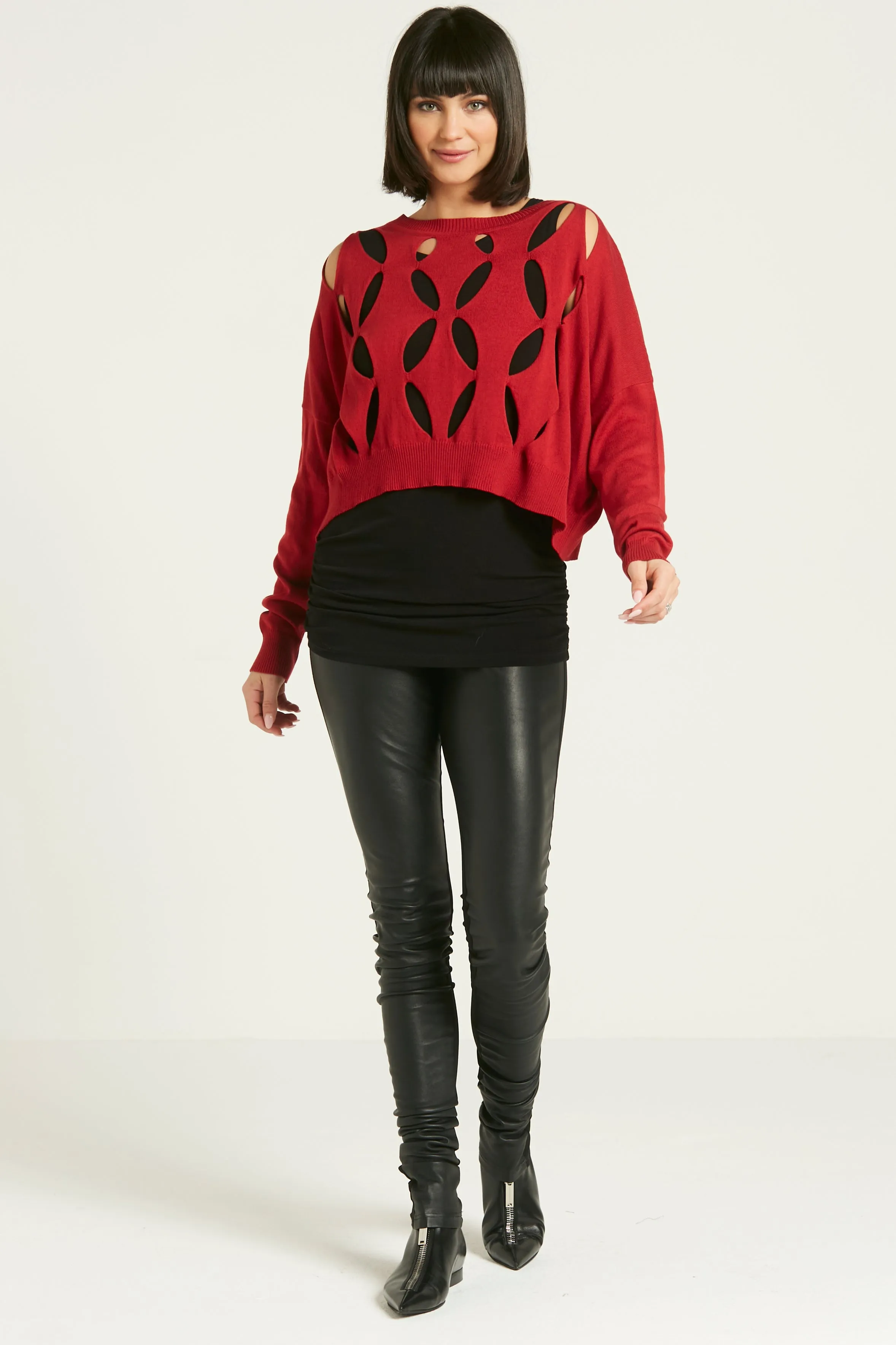Pima Cotton Flower Power Mini Crewneck Sweater