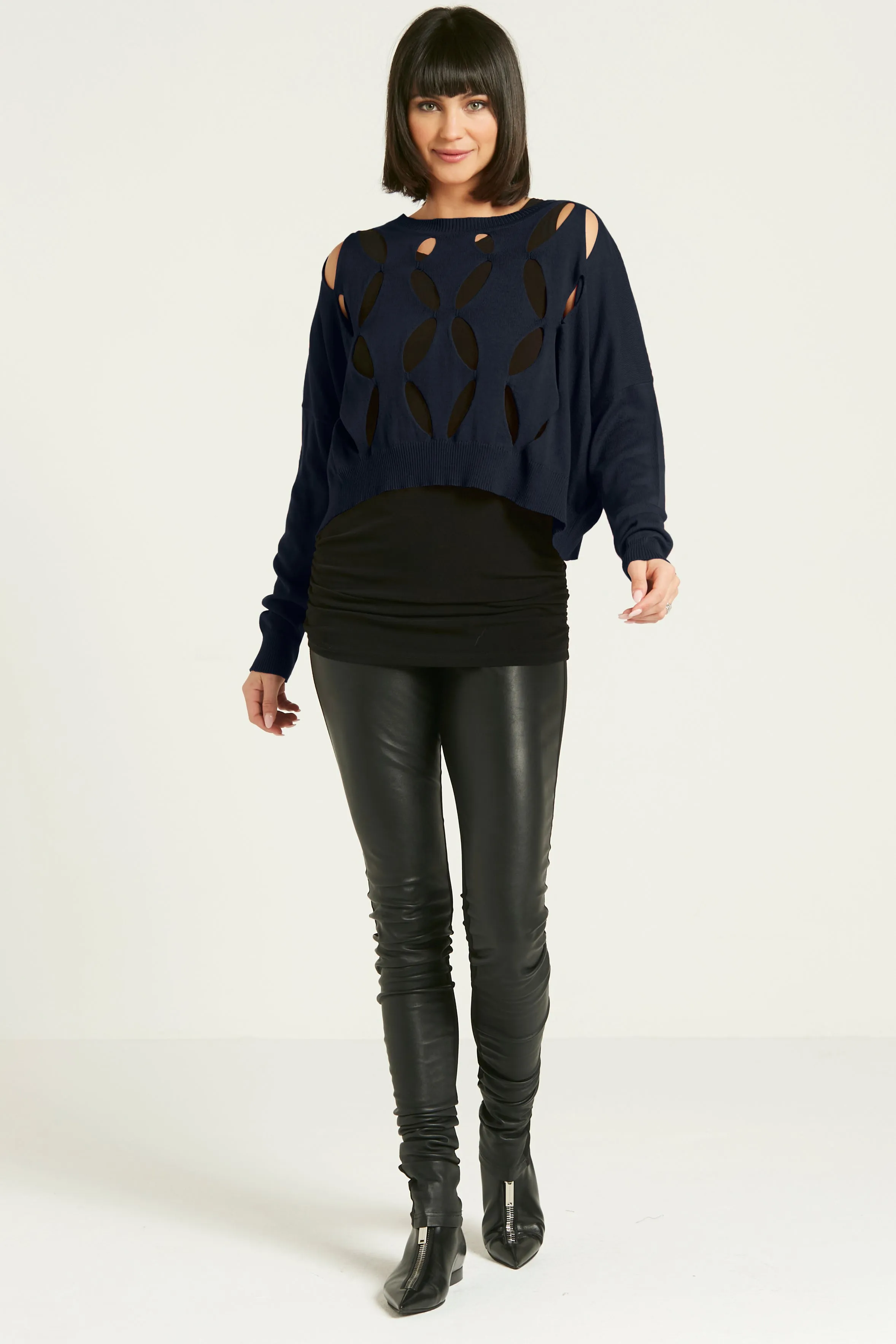 Pima Cotton Flower Power Mini Crewneck Sweater