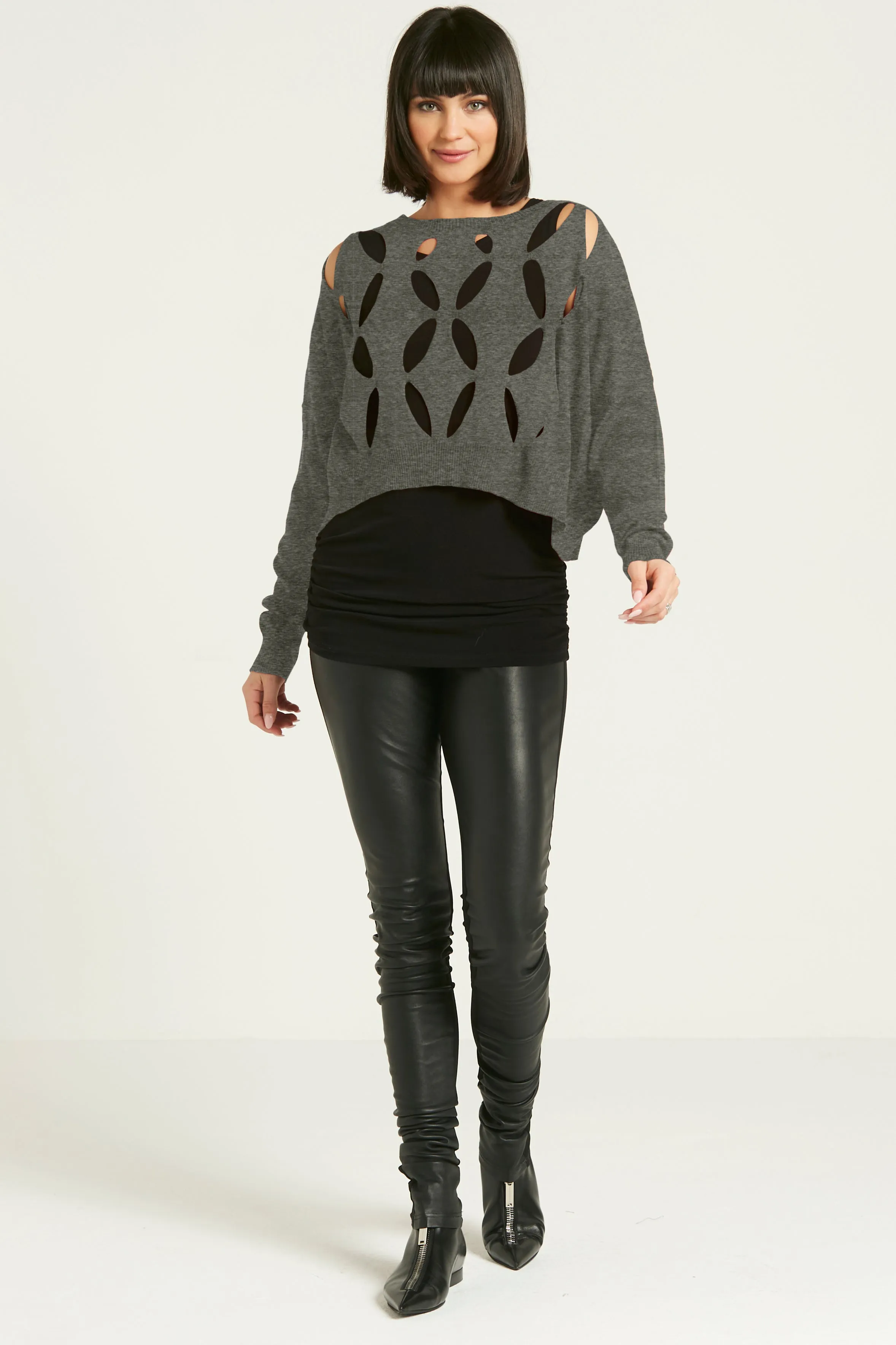 Pima Cotton Flower Power Mini Crewneck Sweater