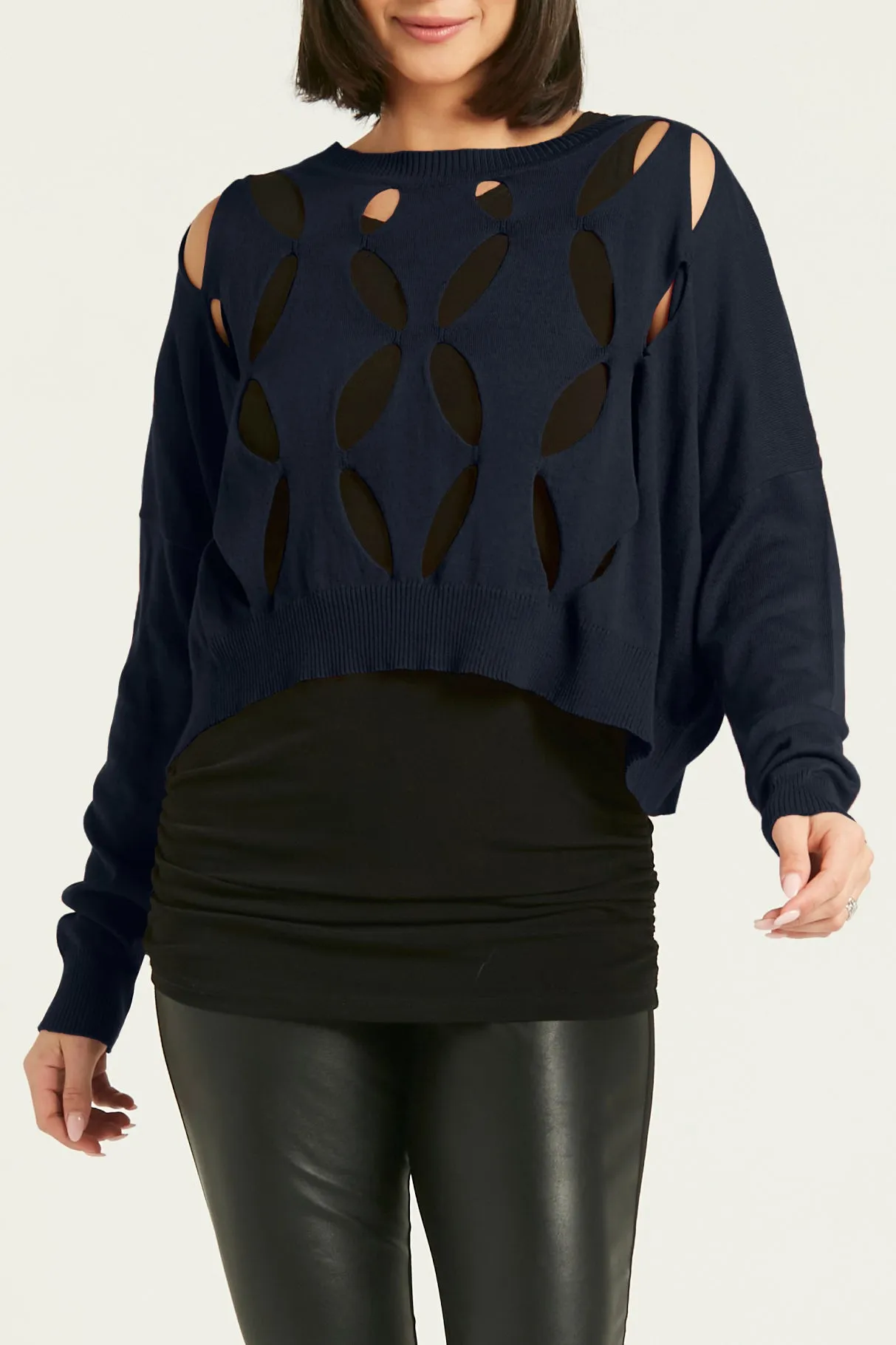 Pima Cotton Flower Power Mini Crewneck Sweater