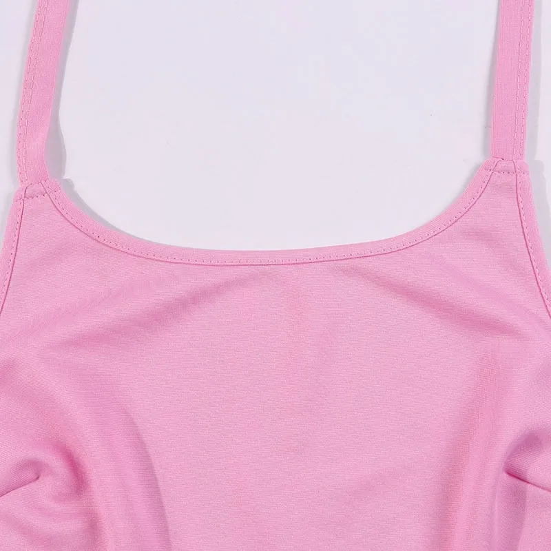 Pink 2 Piece Set Crop Top and Cargo Pants