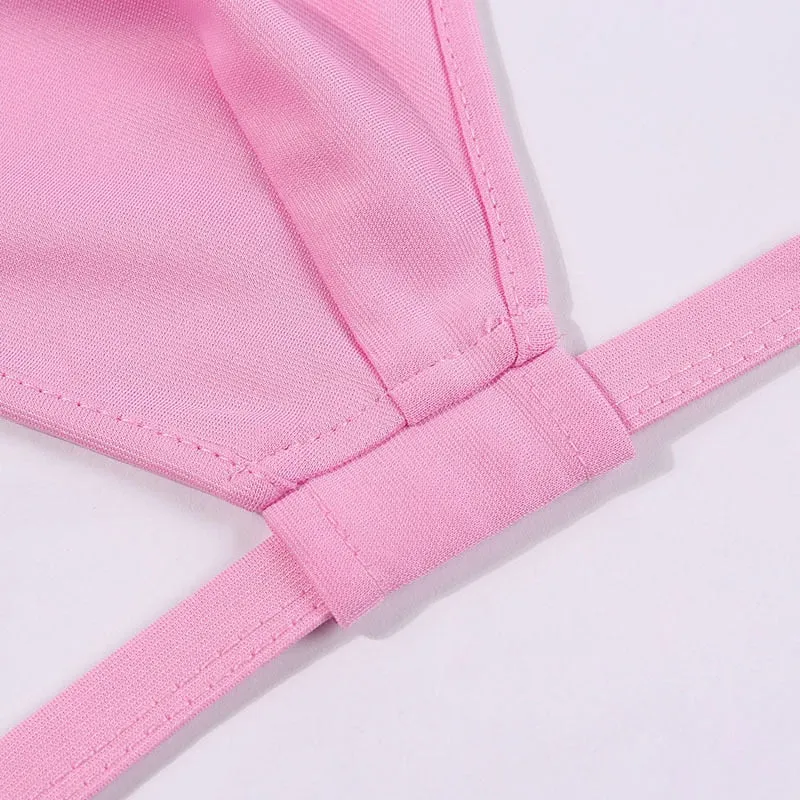 Pink 2 Piece Set Crop Top and Cargo Pants