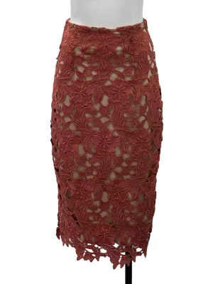 Pink Lace Pencil Skirt