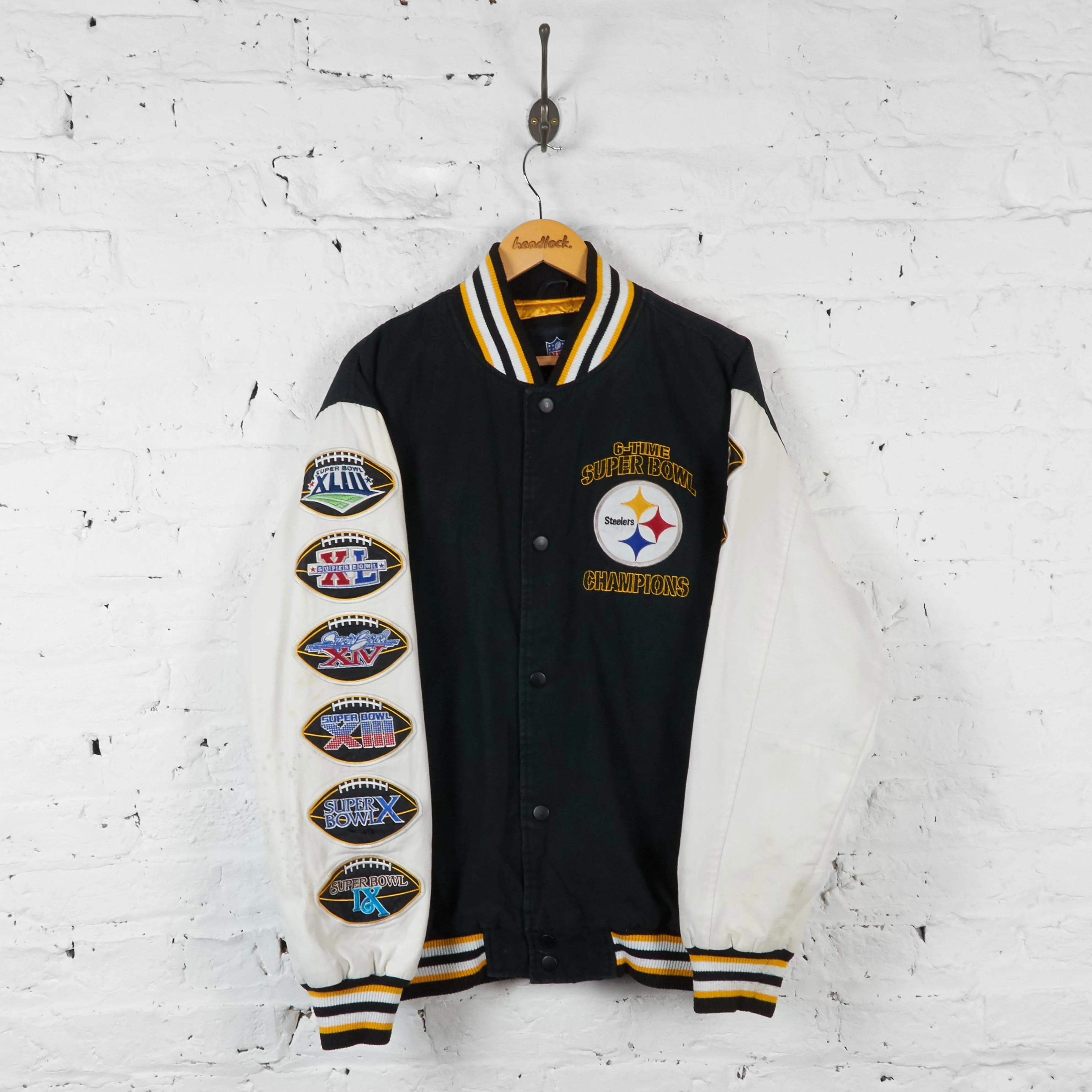 Pittsburgh Steelers Super Bowl Bomber Jacket - Black - XL