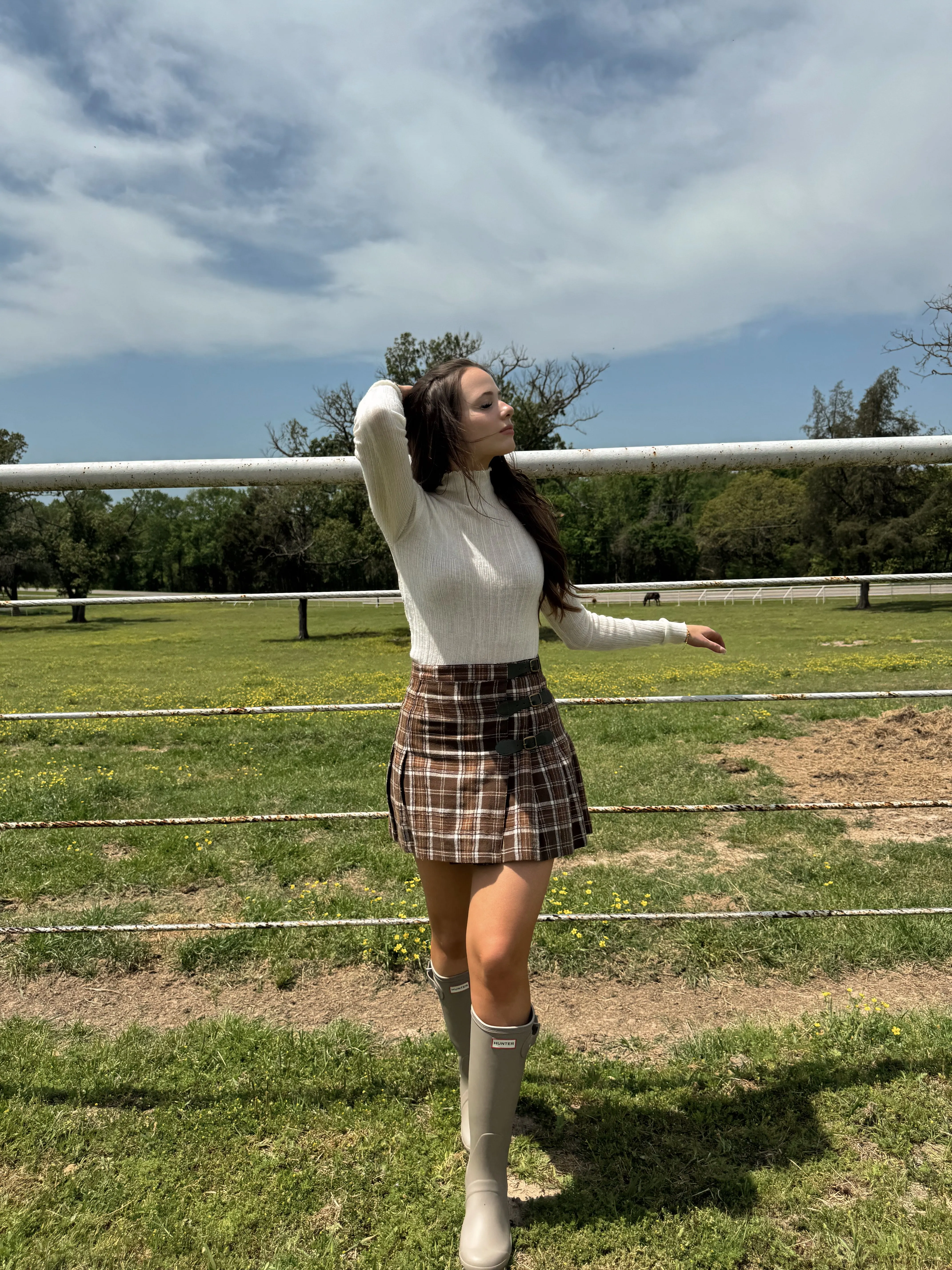 Plaid Olive Mini Skirt