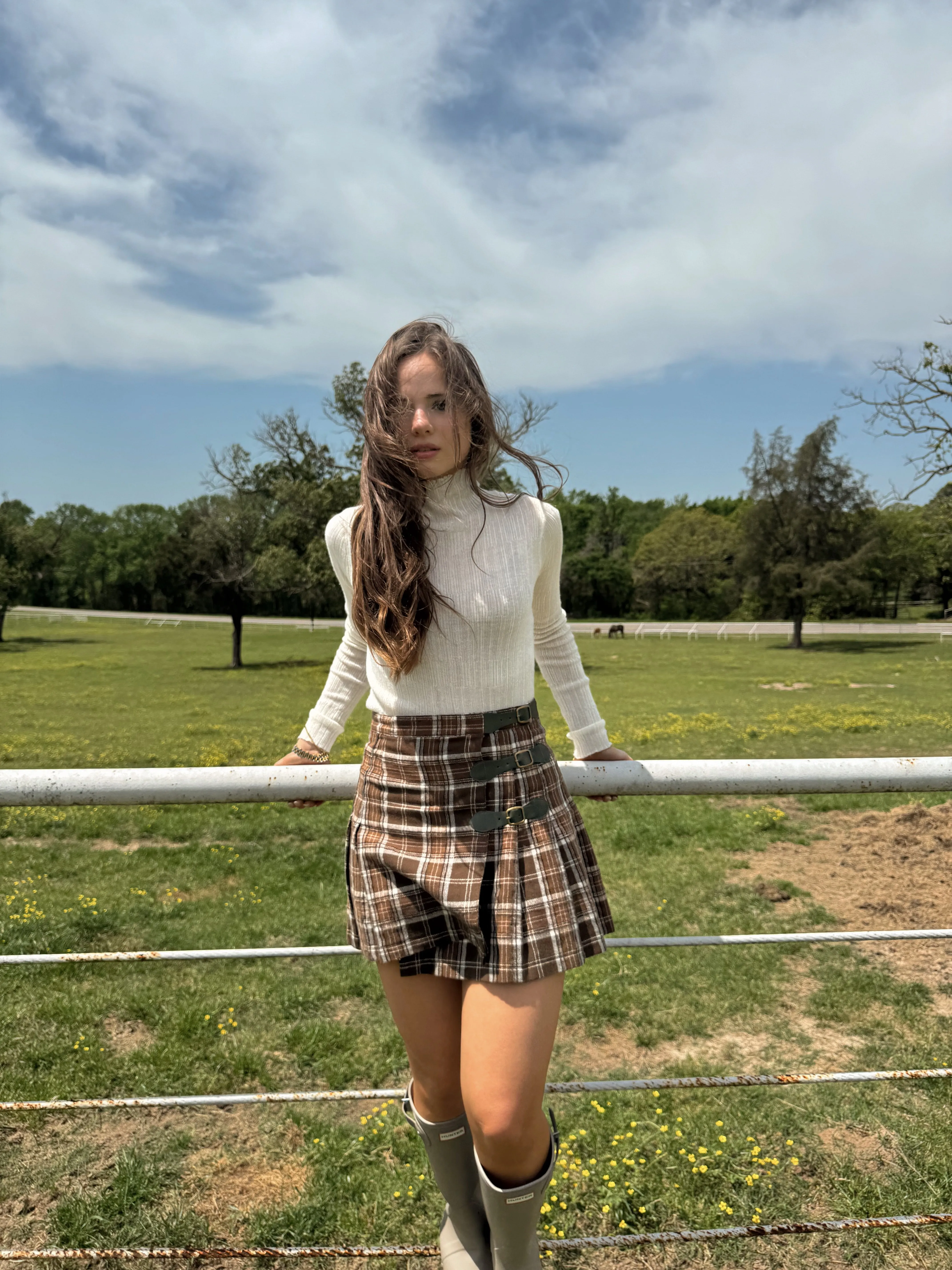 Plaid Olive Mini Skirt