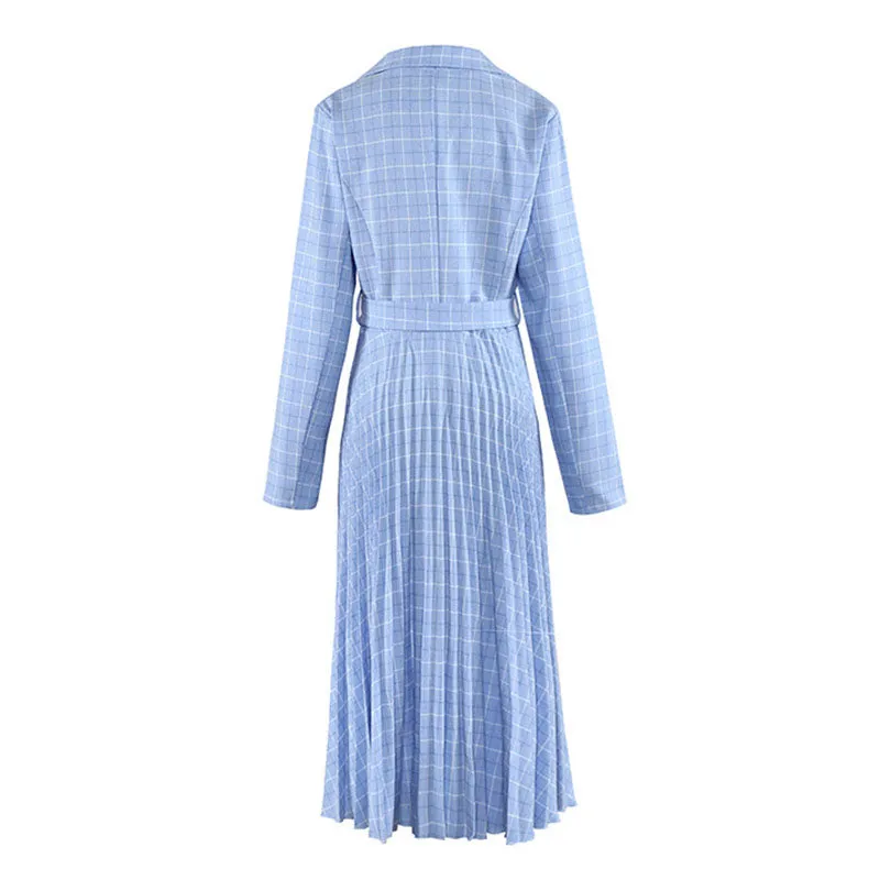 Pleated Dress Fashion Plaid Long Skirt A-line Skirt