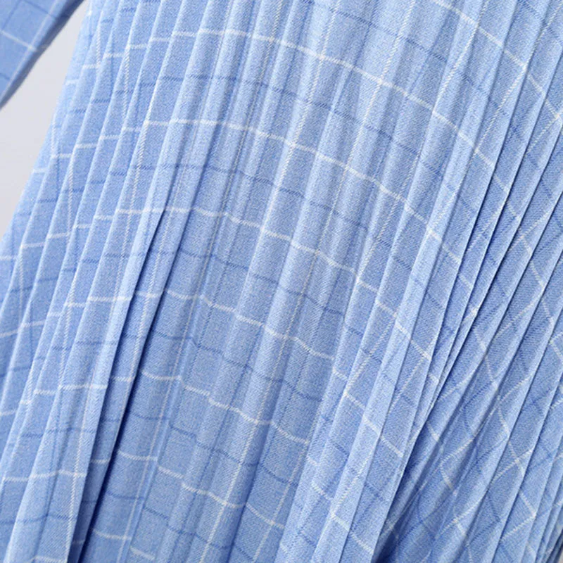 Pleated Dress Fashion Plaid Long Skirt A-line Skirt