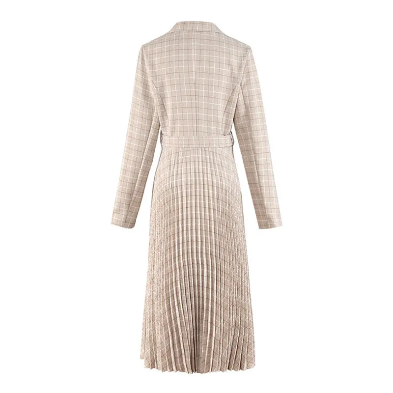 Pleated Dress Fashion Plaid Long Skirt A-line Skirt