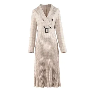 Pleated Dress Fashion Plaid Long Skirt A-line Skirt