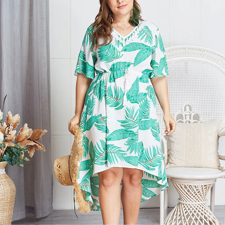 Plus Size Short Sleeve Loose Dress
