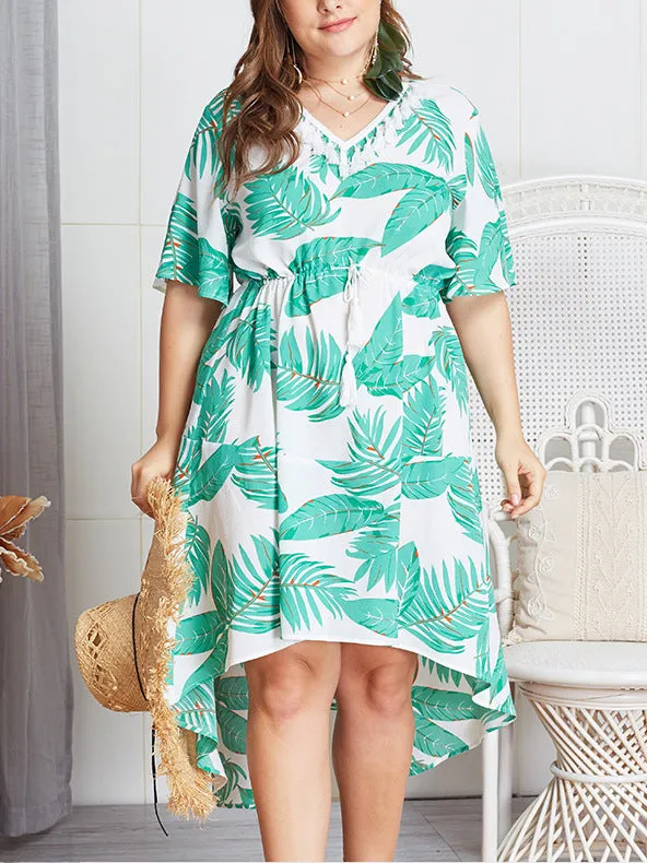 Plus Size Short Sleeve Loose Dress