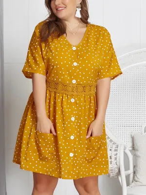 Plus Size Wave Point Temperament Lady Dress