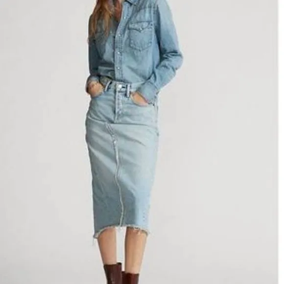 POLO RALPH LAUREN | Pencil Skirts Casual Style Denim Street sz 32