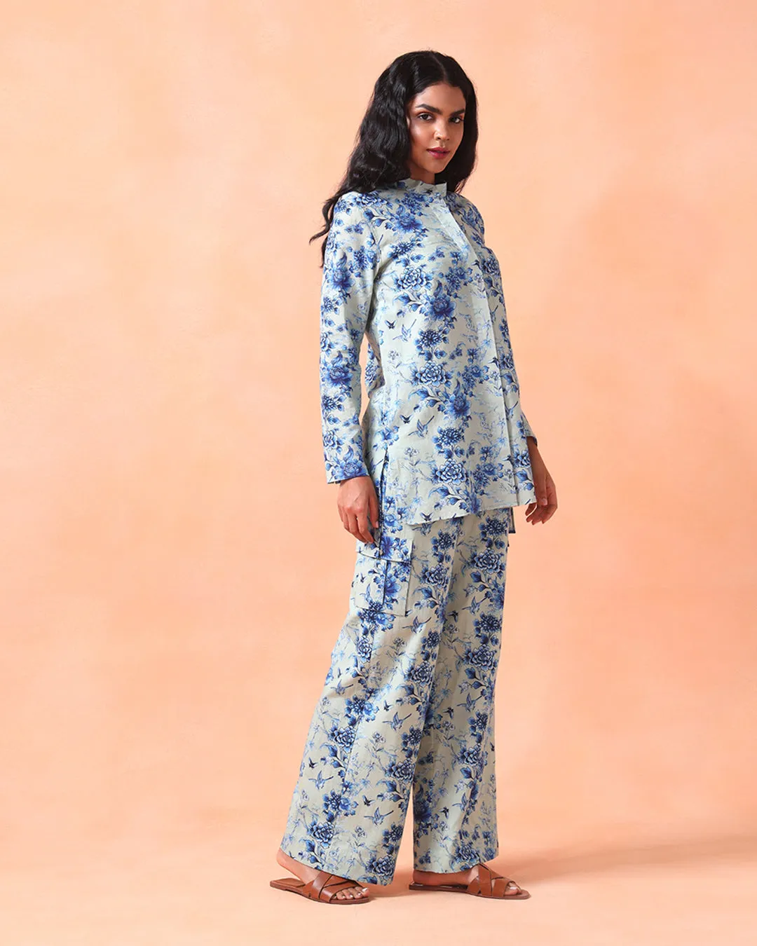 PORCELAIN SHIRT WITH CARGO PANTS