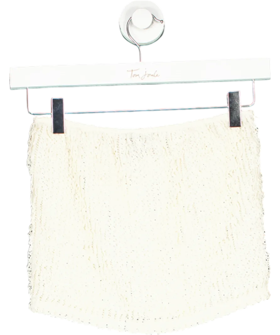 PrettyLittleThing Cream Mini Skirt UK 14