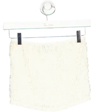 PrettyLittleThing Cream Mini Skirt UK 14