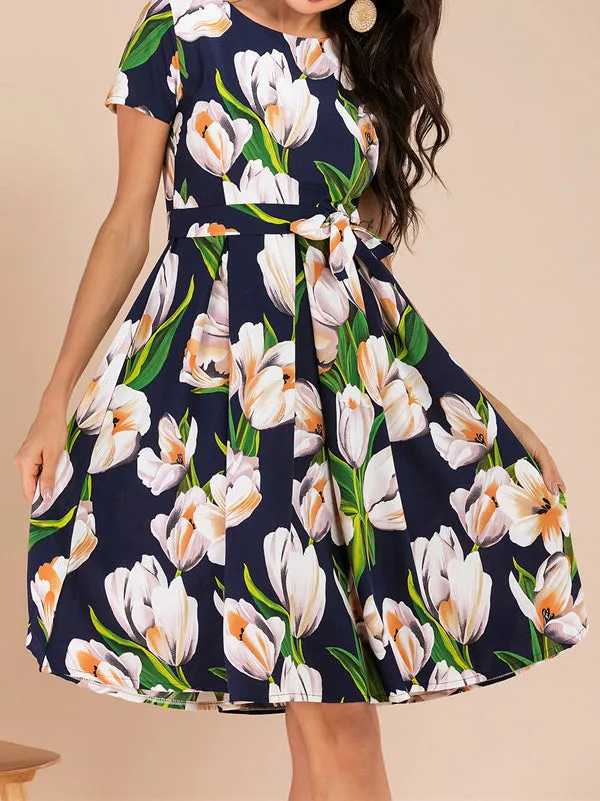 Printed Lace Dress