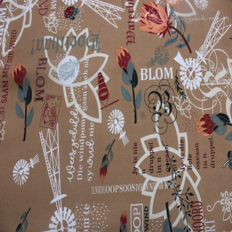 Printed Mini Matt DES>17 COL.1 Brown 150cm
