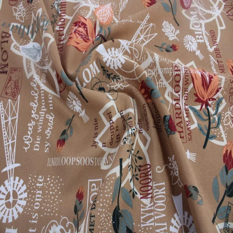 Printed Mini Matt DES>17 COL.1 Brown 150cm