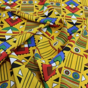 Printed Mini Matt Orange Ndebele COL.5 150CM