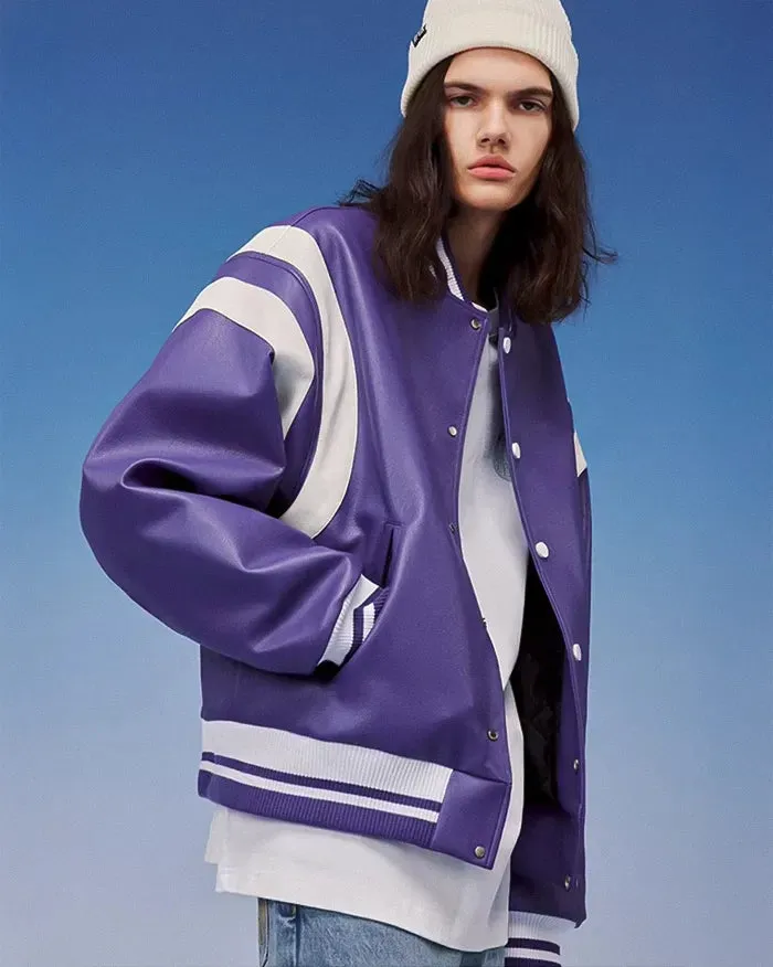 Pu Leather Bomber Jacket "Horizon"