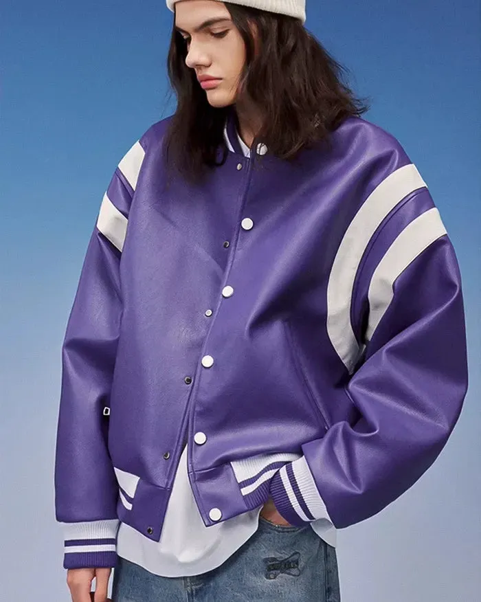 Pu Leather Bomber Jacket "Horizon"