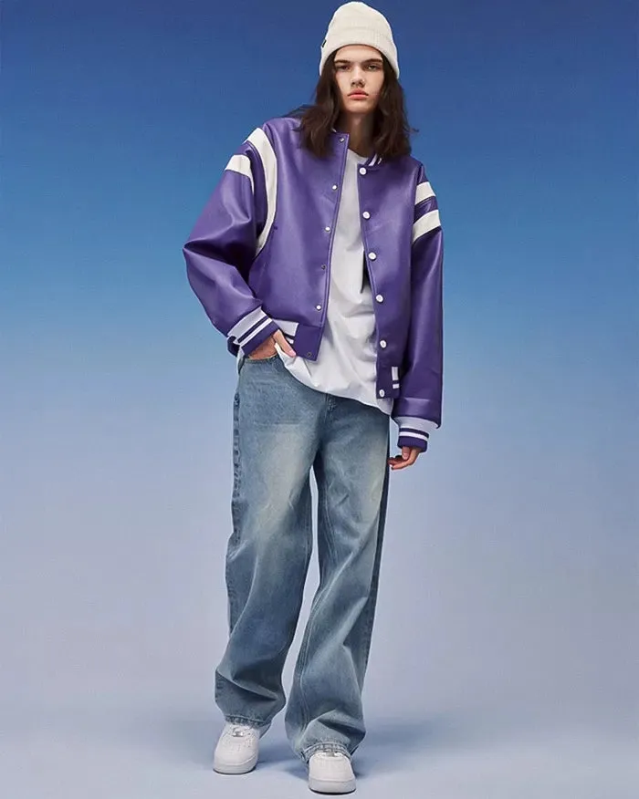 Pu Leather Bomber Jacket "Horizon"