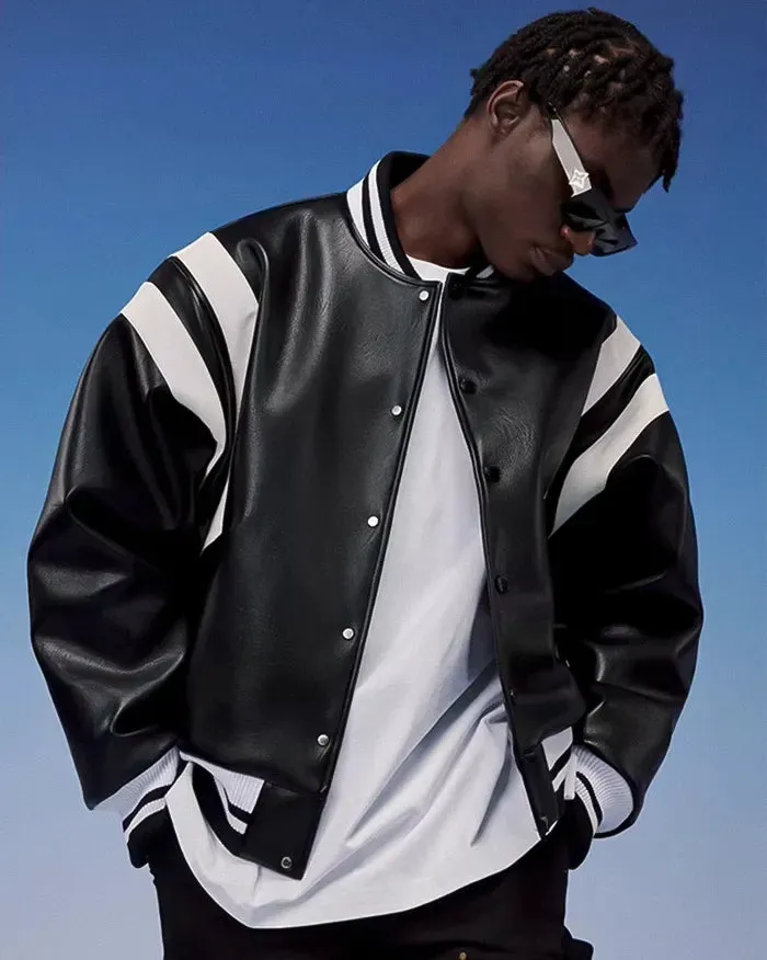 Pu Leather Bomber Jacket "Horizon"